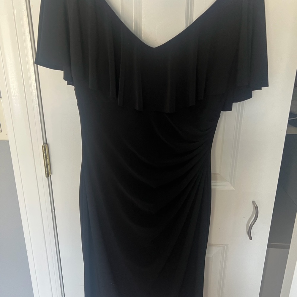 Ralph Lauren Black Off-Shoulder Midi Dress